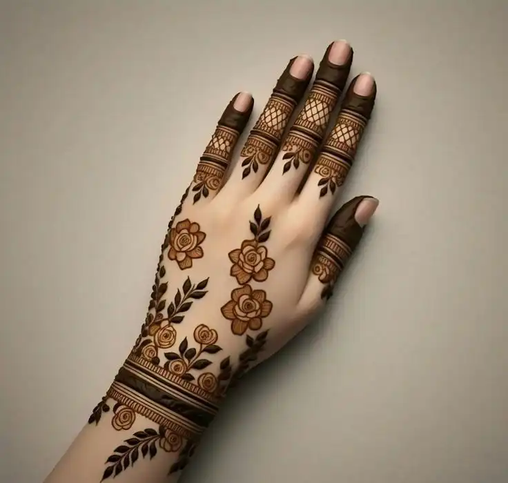 simple mehndi design front